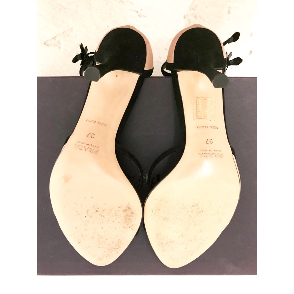 PRADA Like NEW Ankle Strap Peep Toe Heels - Picture 7 of 8